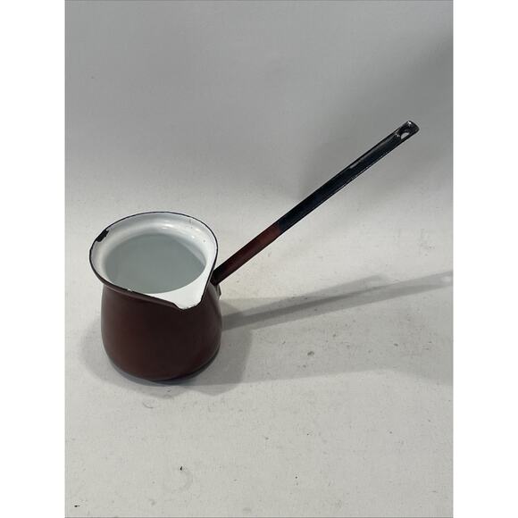 Vintage Coffee Pot Small Melting Pot Made in Poland Red And White - Picture 8 of 8